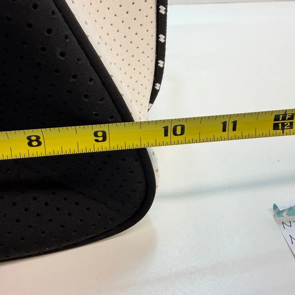 No Boundaries Neoprene Tote Bag White Black Colorblock Perforated Athleisure